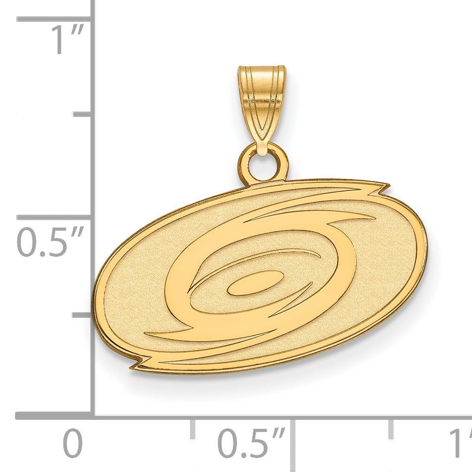 Gold Plated Sterling Silver Nhl Logoart Carolina Hurricanes Small Pendant