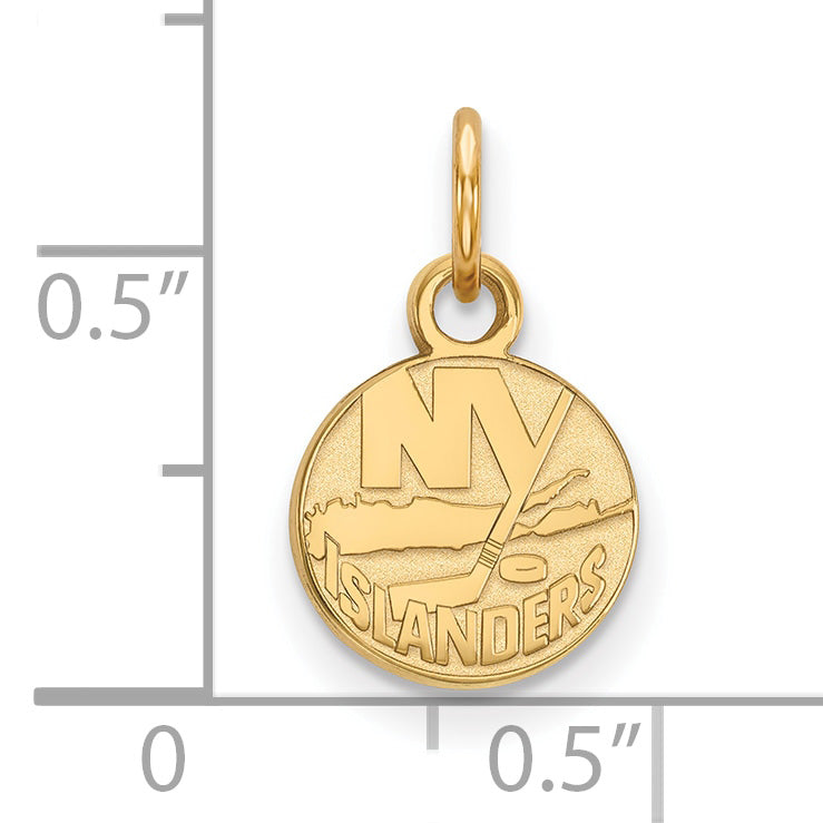 Gold Plated Sterling Silver Nhl Logoart New York Islanders Extra Small Pendant