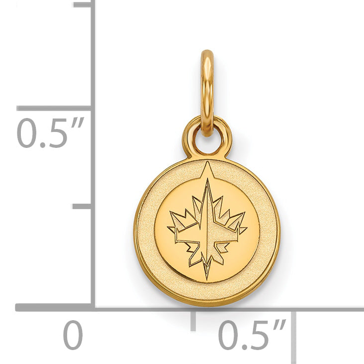 Gold Plated Sterling Silver Nhl Logoart Winnipeg Jets Extra Small Pendant