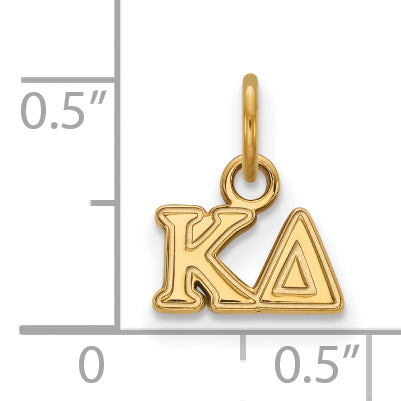Gold Plated Sterling Silver Logoart Kappa Delta Sorority Greek Letters Extra Small Pendant