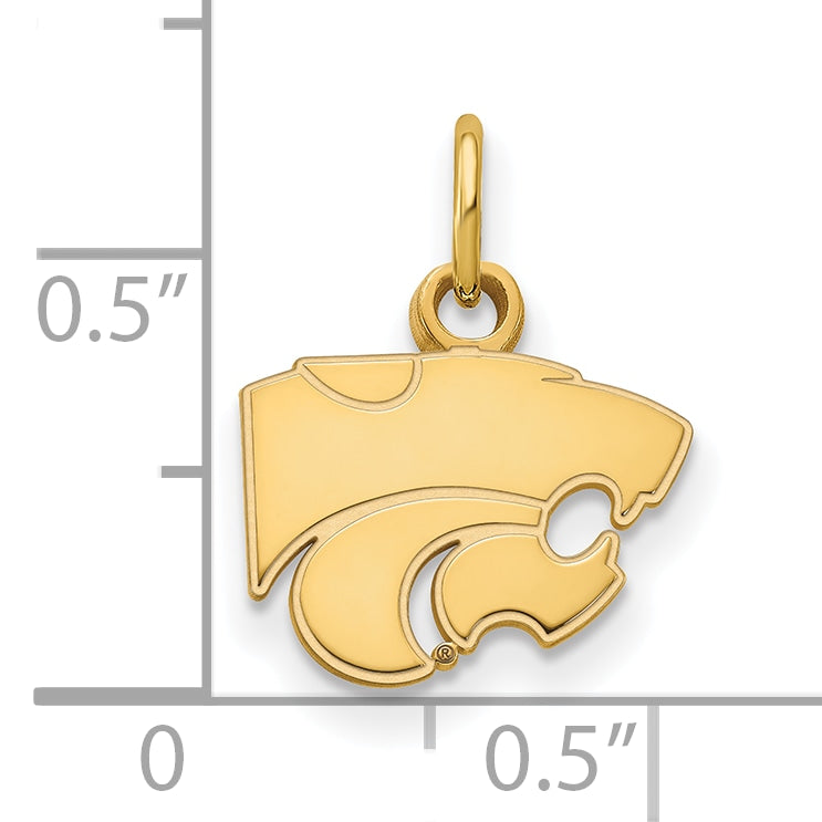 Gold Plated Sterling Silver Logoart Kansas State University Wildcat Extra Small Pendant