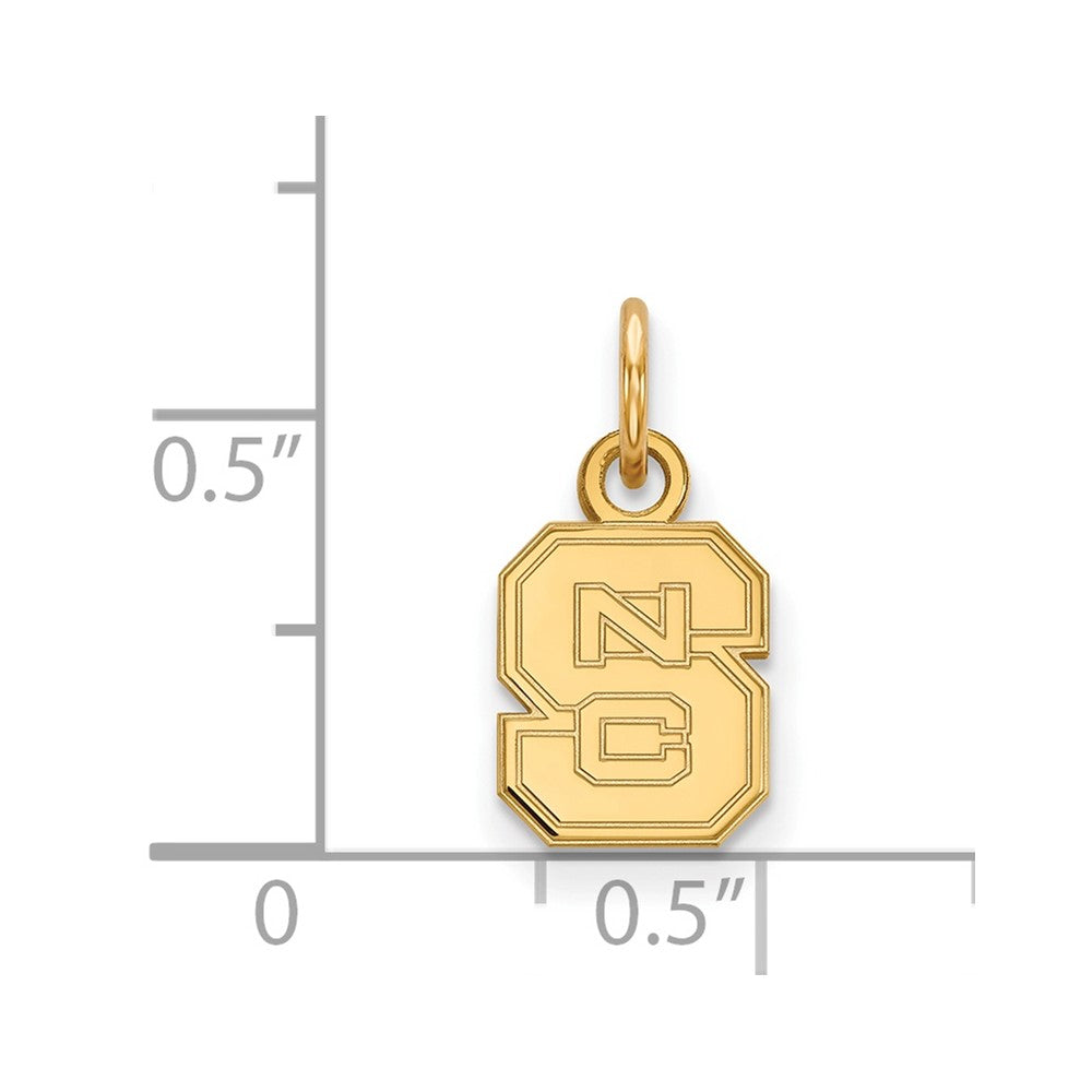 14K Yellow Gold Logoart North Carolina State University N C S Extra Small Pendant