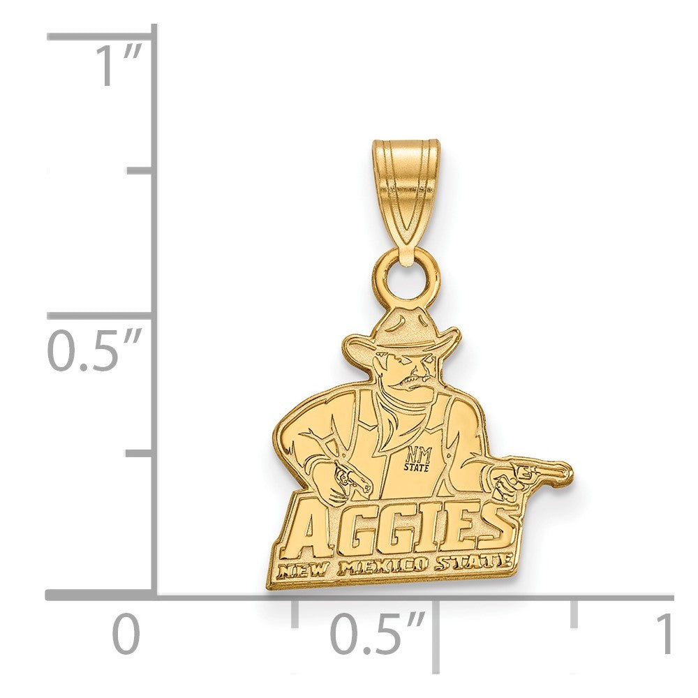 14K Yellow Gold Logoart New Mexico State University Aggies Small Pendant