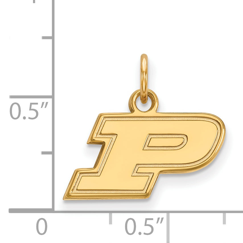 Gold Plated Sterling Silver Logoart Purdue University Letter P Extra Small Pendant