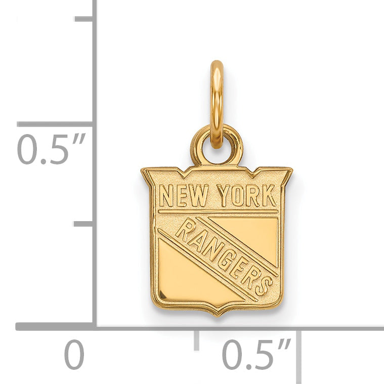 Gold Plated Sterling Silver Nhl Logoart New York Rangers Extra Small Pendant