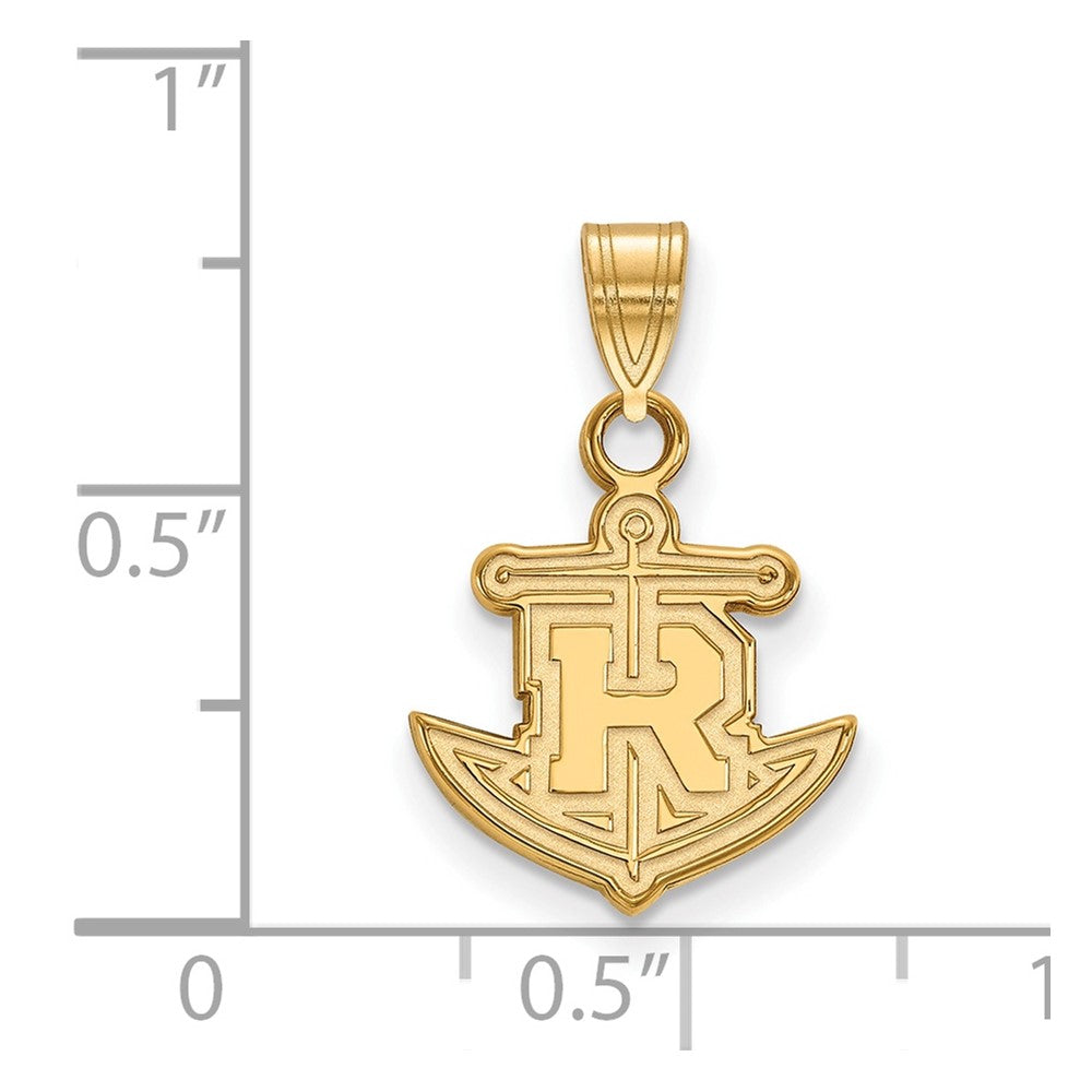 Gold Plated Sterling Silver Logoart Rollins College Anchor Small Pendant
