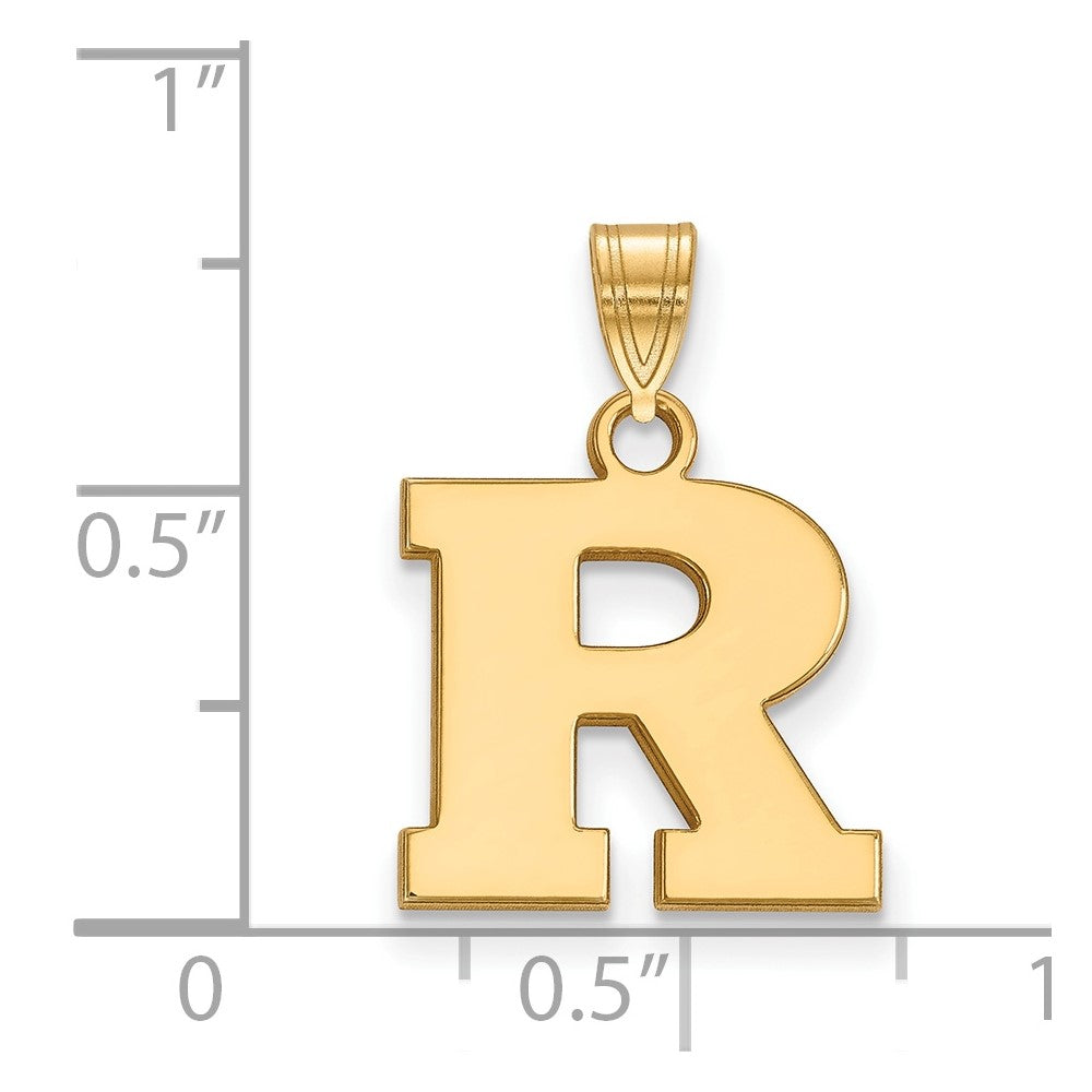 14K Yellow Gold Logoart Rutgers University Letter R Small Pendant