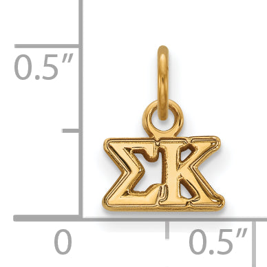 Gold Plated Sterling Silver Logoart Sigma Kappa Sorority Greek Letters Extra Small Pendant