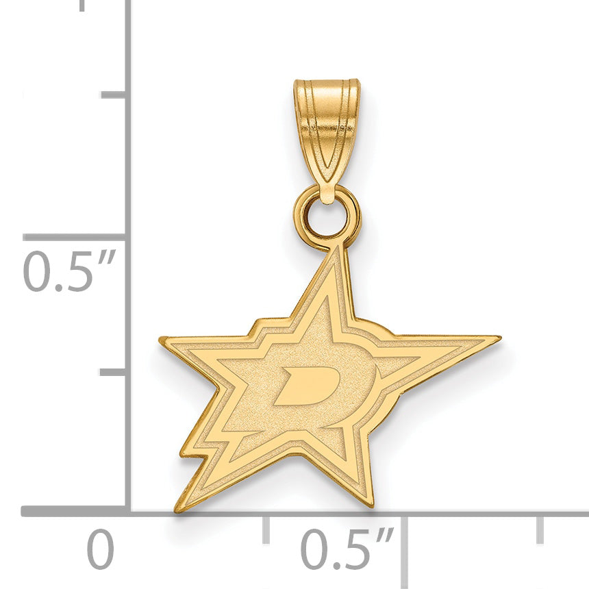 Gold Plated Sterling Silver Nhl Logoart Dallas Stars Small Pendant