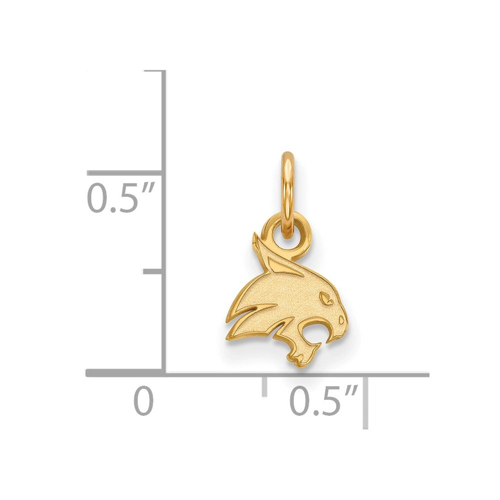 10K Yellow Gold Logoart Texas State University Bobcat Extra Small Pendant