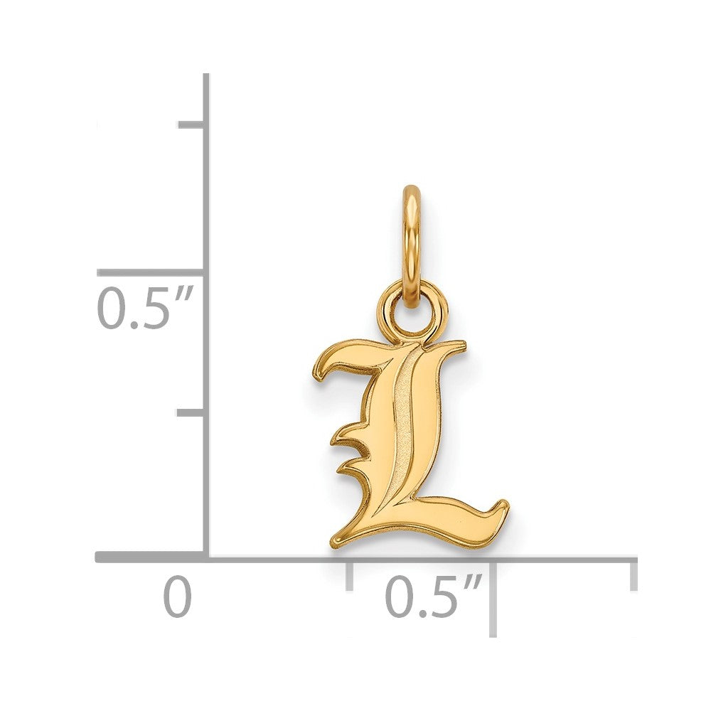 10K Yellow Gold Logoart University Of Louisville Letter L Extra Small Pendant