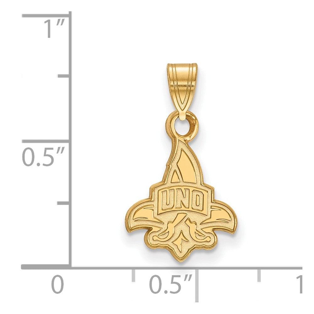 10K Yellow Gold Logoart University Of New Orleans U N O Small Pendant