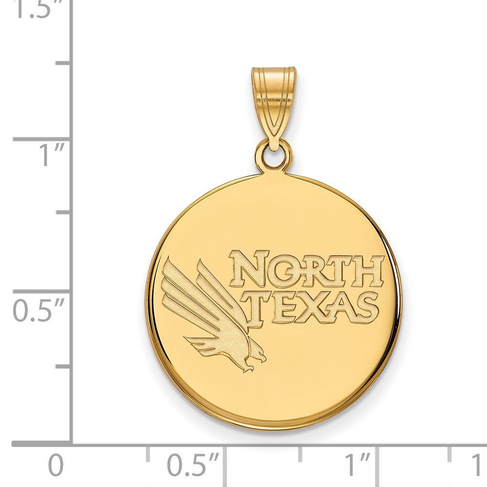 10K Yellow Gold Logoart University Of North Texas Large Disc Pendant