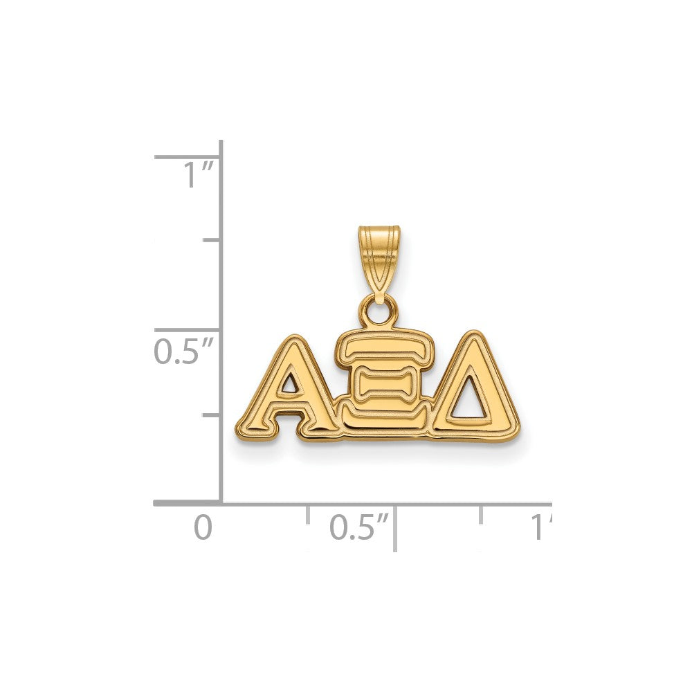 Gold Plated Sterling Silver Logoart Alpha Xi Delta Sorority Greek Letters Small Pendant