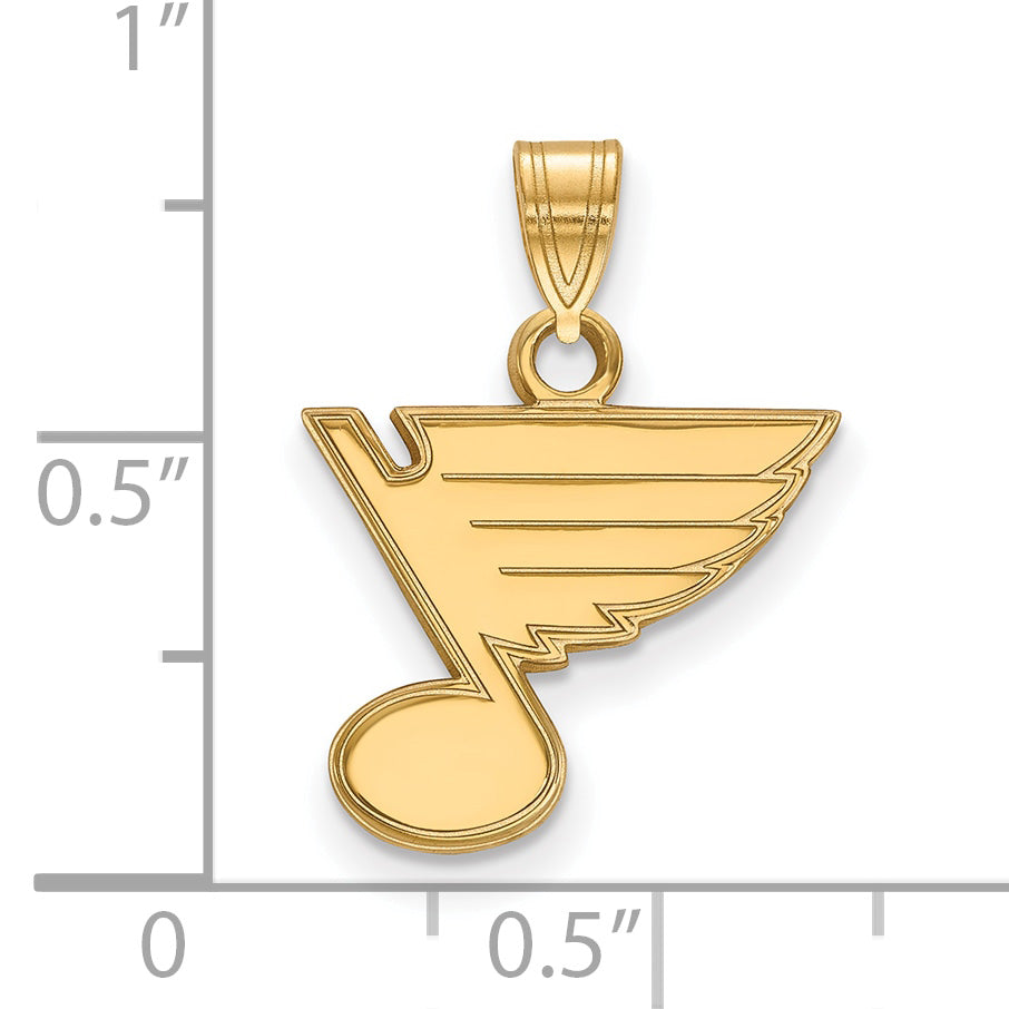 Gold Plated Sterling Silver Nhl Logoart St. Louis Blues Small Pendant
