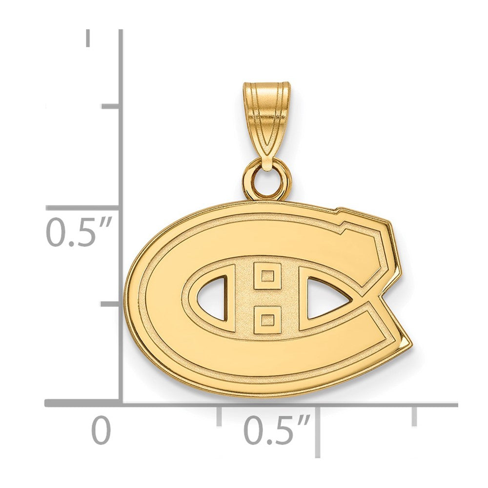 10K Yellow Gold Nhl Logoart Montreal Canadiens Small Pendant