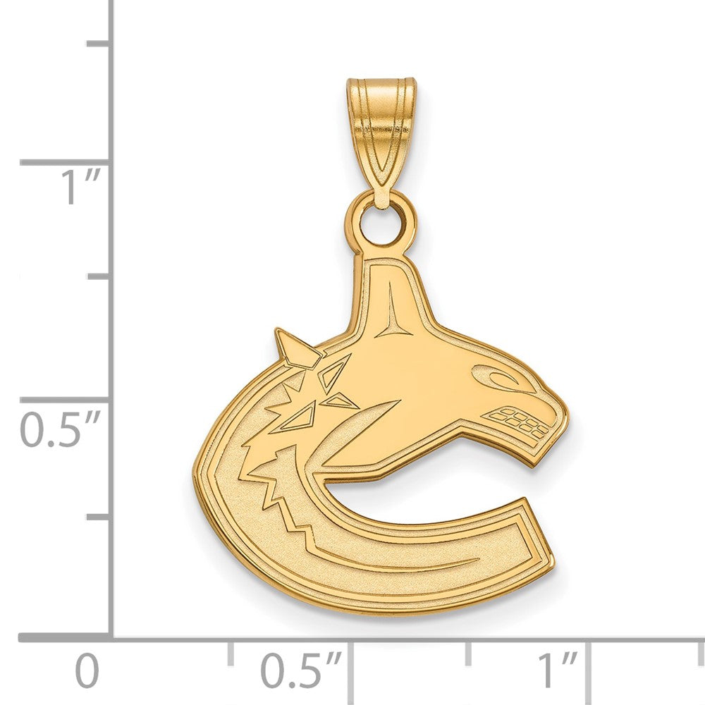 10K Yellow Gold Nhl Logoart Vancouver Canucks Large Pendant