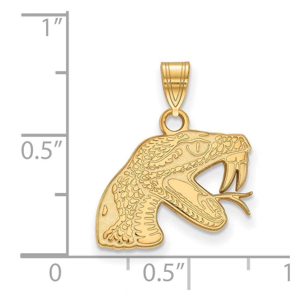 14K Yellow Gold Logoart Florida A And M University Rattler Small Pendant