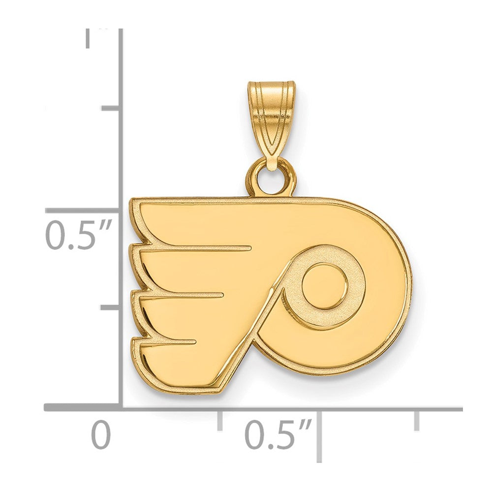 Gold Plated Sterling Silver Nhl Logoart Philadelphia Flyers Small Pendant