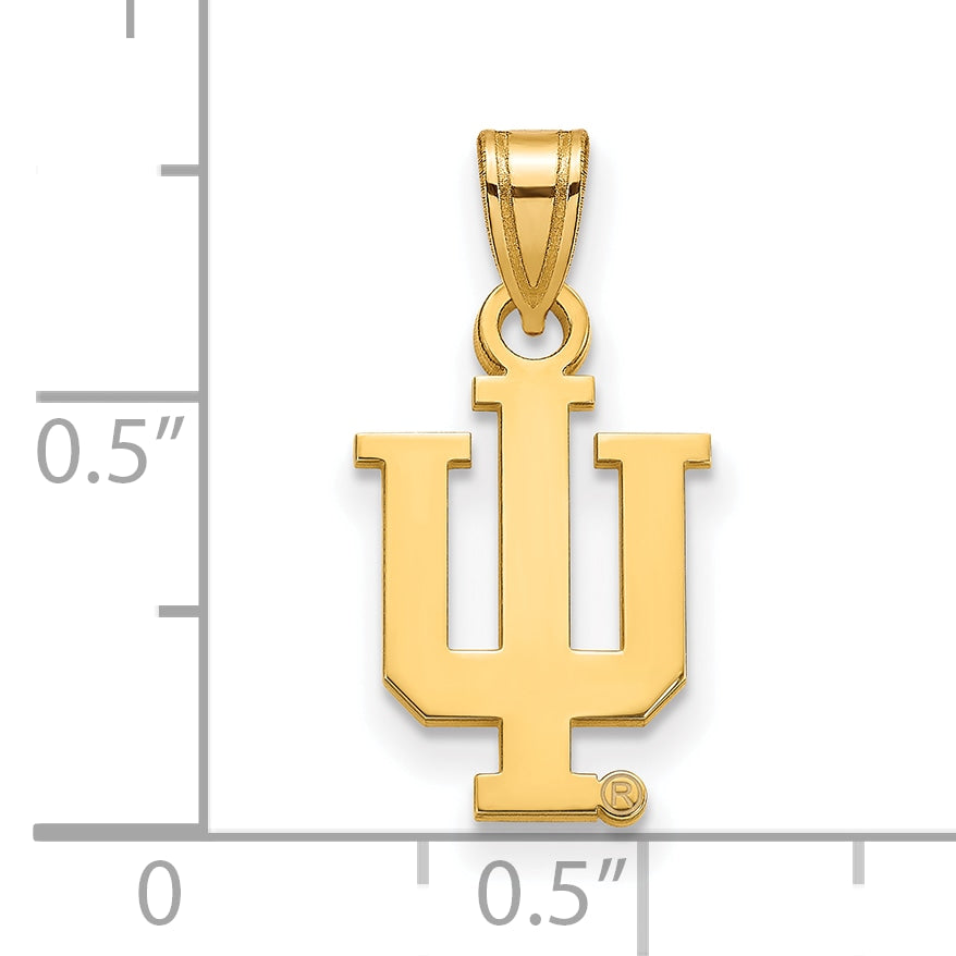 Gold Plated Sterling Silver Logoart Indiana University I U Small Pendant