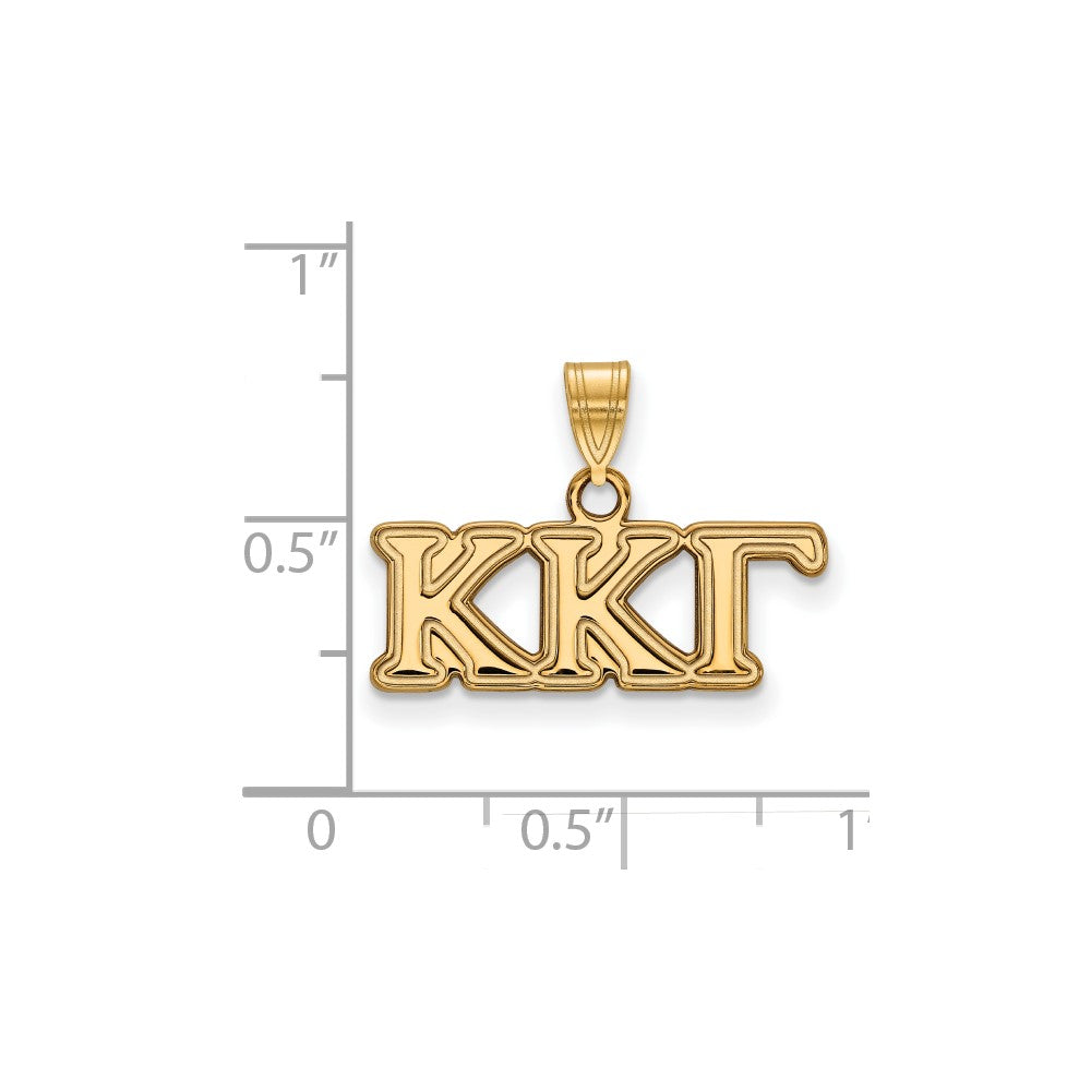 Gold Plated Sterling Silver Logoart Kappa Gamma Sorority Greek Letters Small Pendant