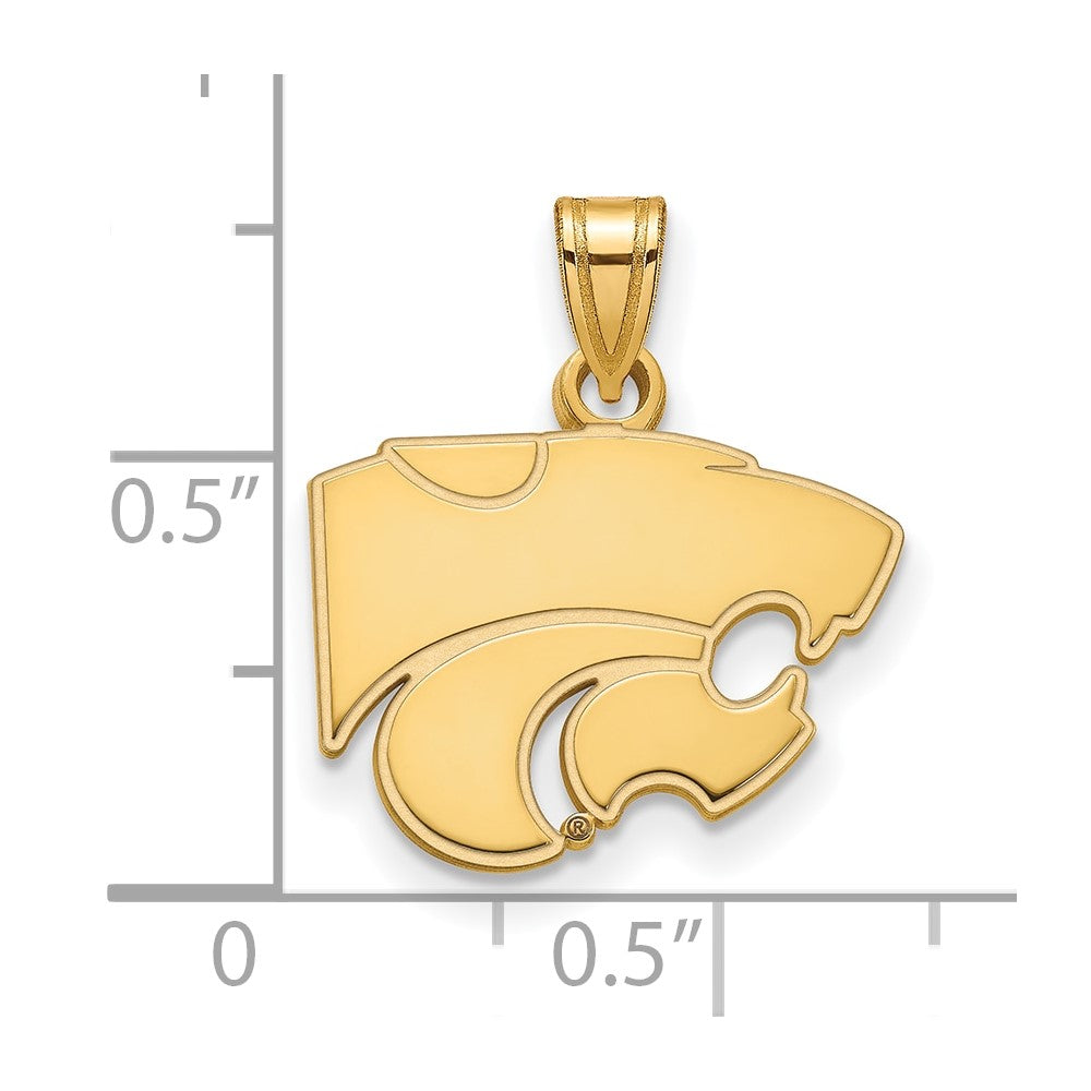 10K Yellow Gold Logoart Kansas State University Wildcat Small Pendant