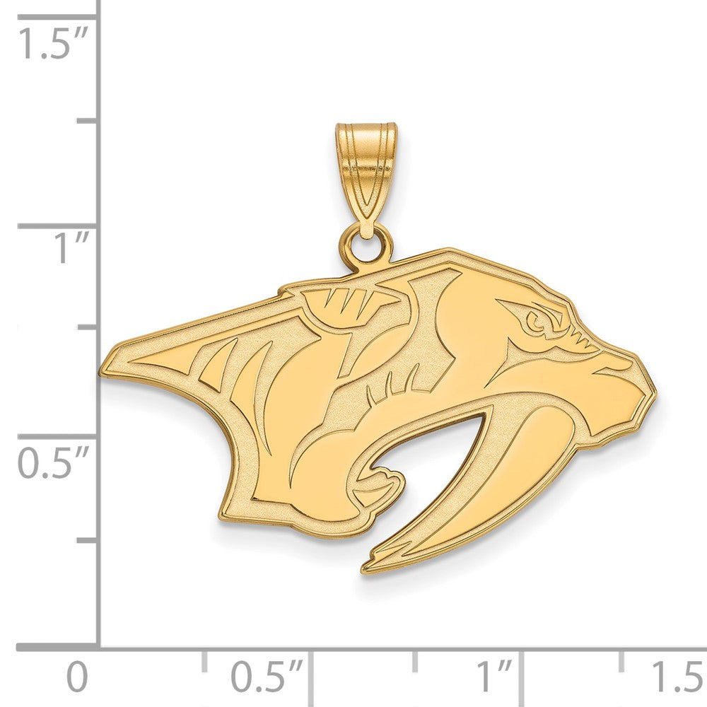 Gold Plated Sterling Silver Nhl Logoart Nashville Predators Large Pendant