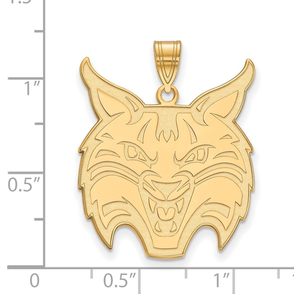 Gold Plated Sterling Silver Logoart Quinnipiac University Bobcat Extra Large Pendant