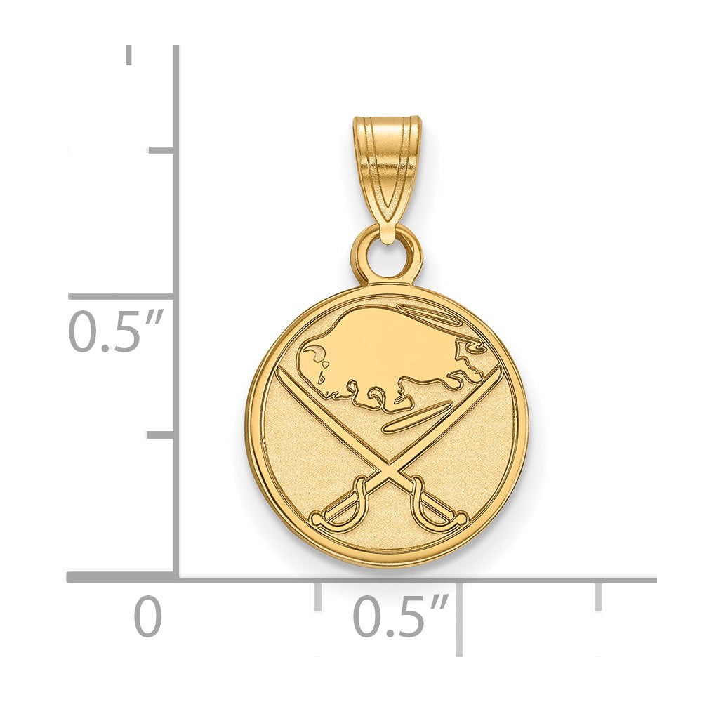 Gold Plated Sterling Silver Nhl Logoart Buffalo Sabres Small Pendant