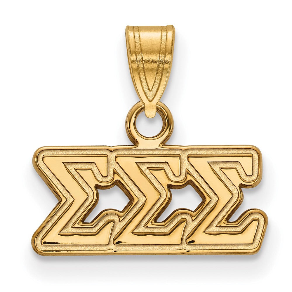 Gold Plated Sterling Silver Logoart Sigma Sorority Greek Letters Small Pendant
