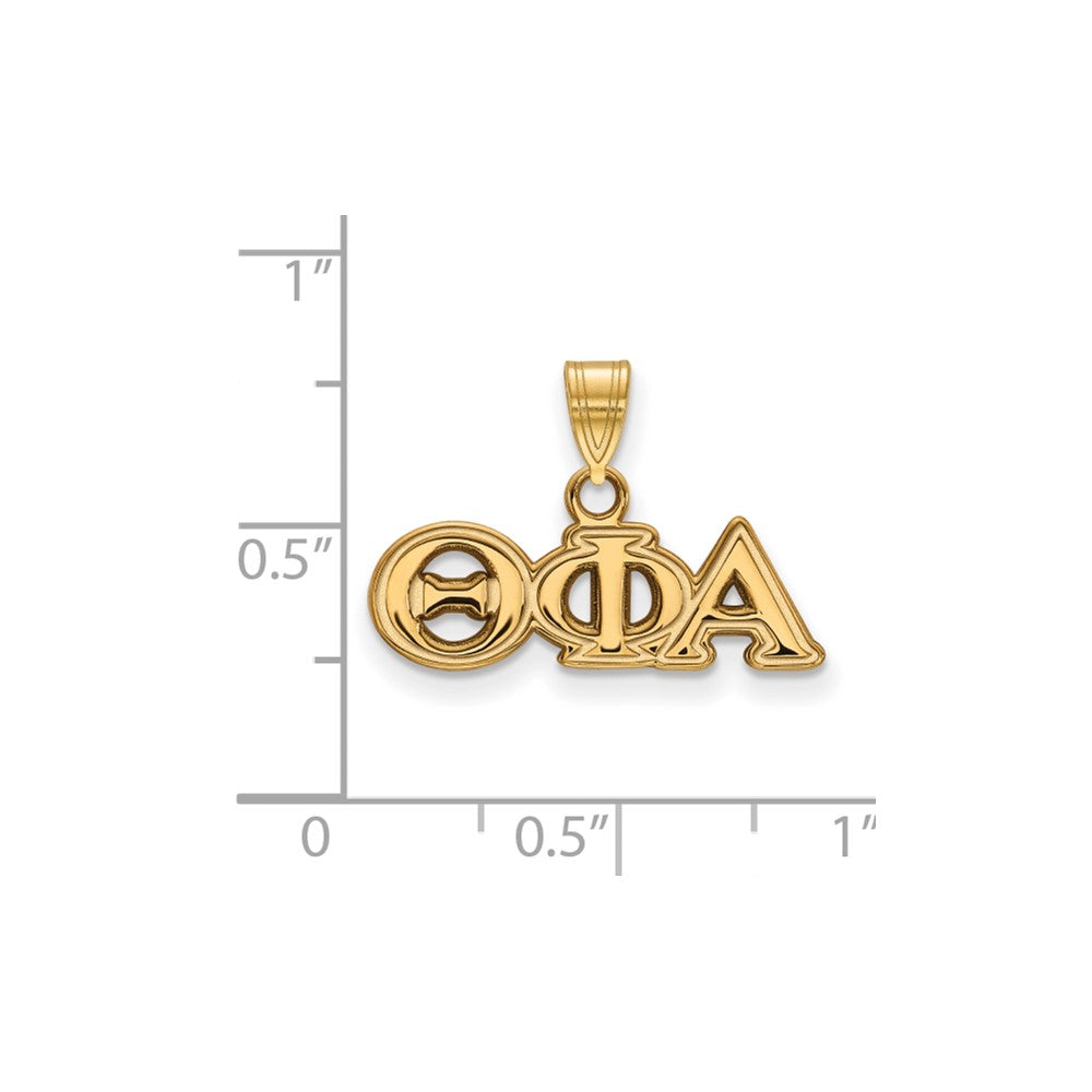 Gold Plated Sterling Silver Logoart Theta Phi Alpha Sorority Greek Letters Small Pendant