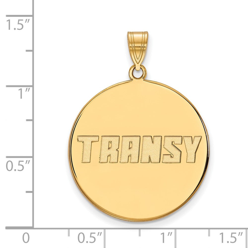10K Yellow Gold Logoart Transylvania University Extra Large Disc Pendant