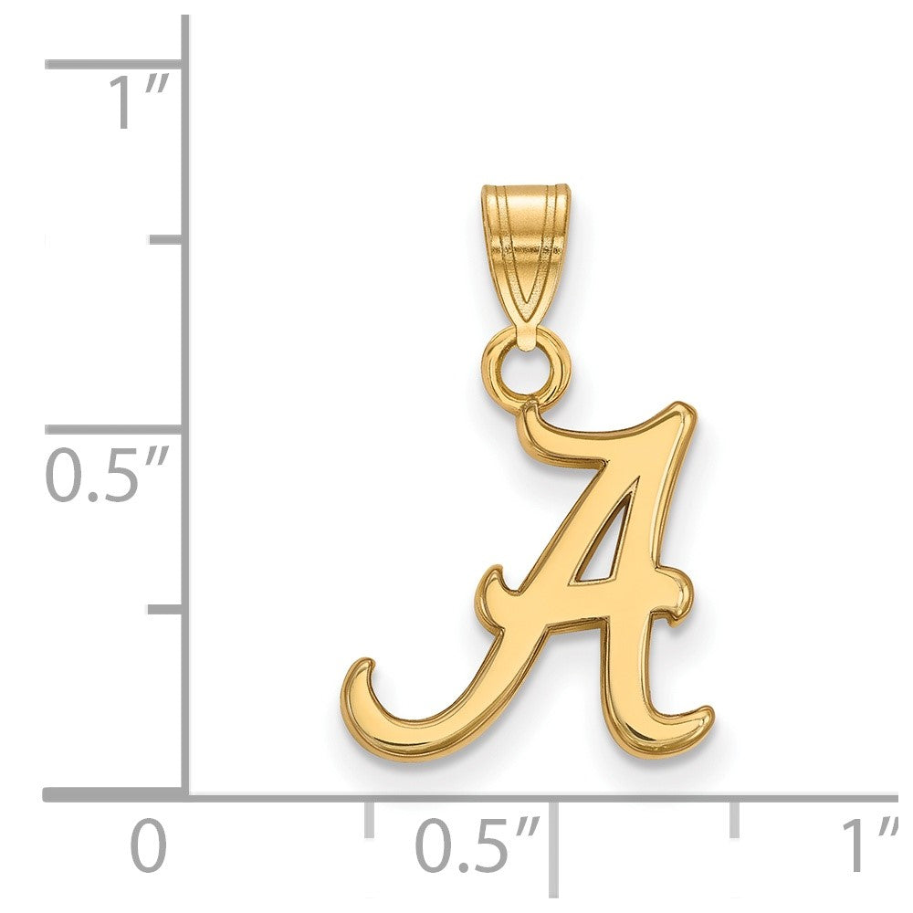10K Yellow Gold Logoart University Of Alabama Letter A Small Pendant