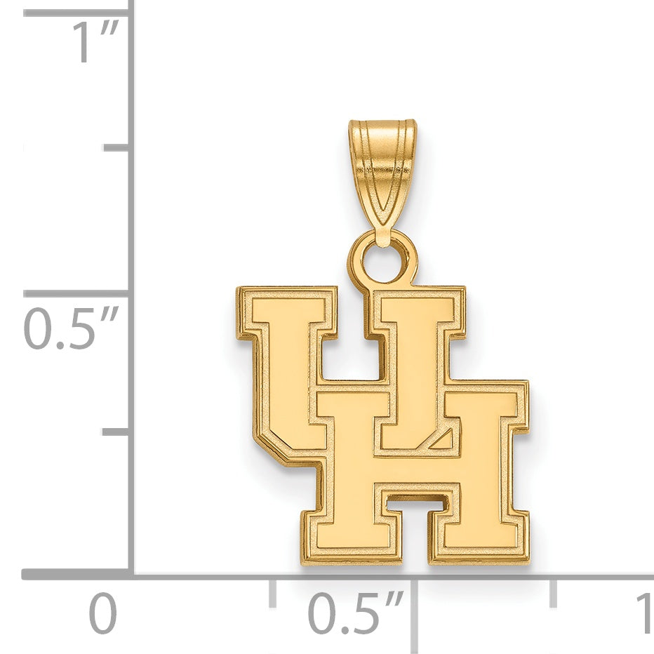 Gold Plated Sterling Silver Logoart University Of Houston U H Small Pendant