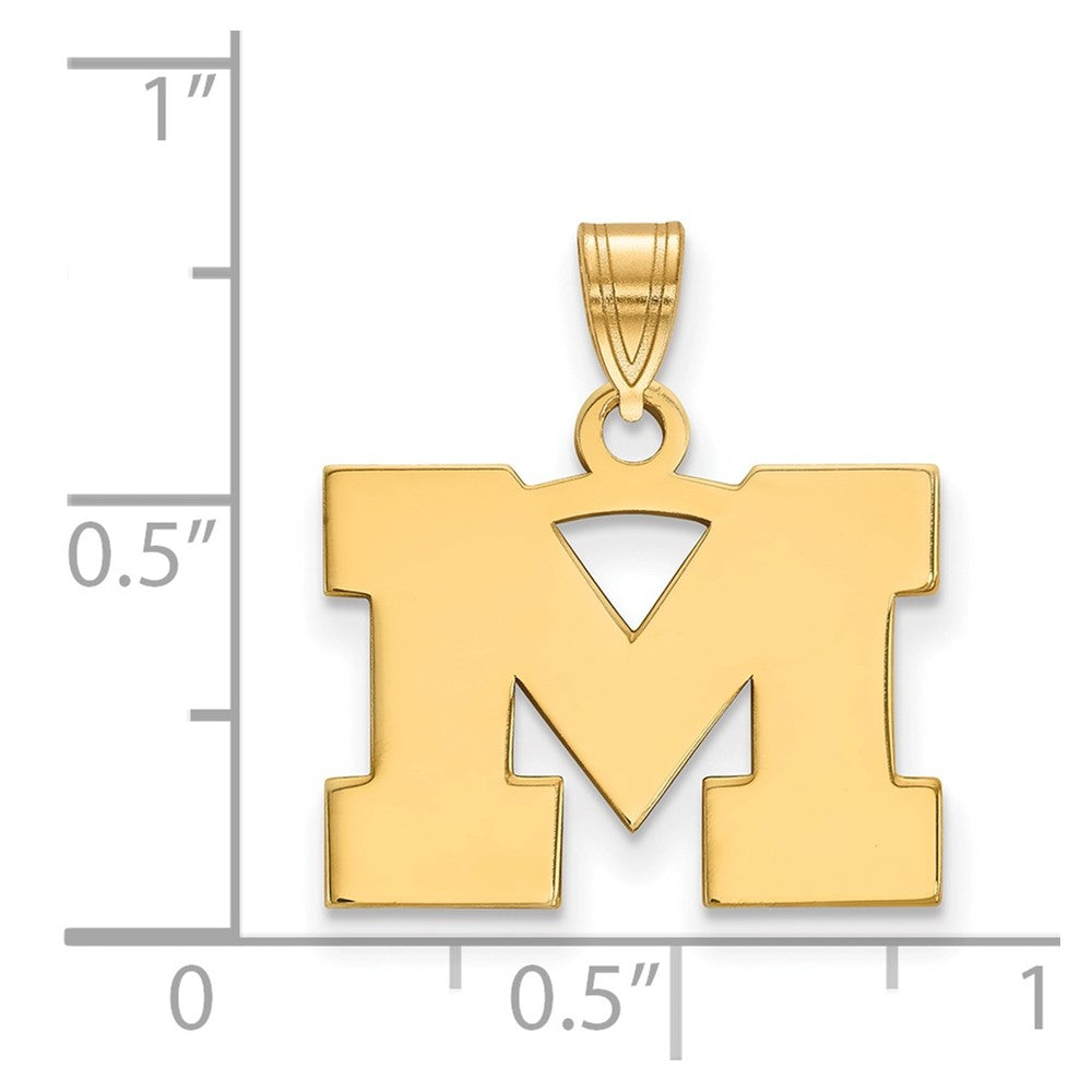 10K Yellow Gold Logoart University Of Michigan Letter M Small Pendant