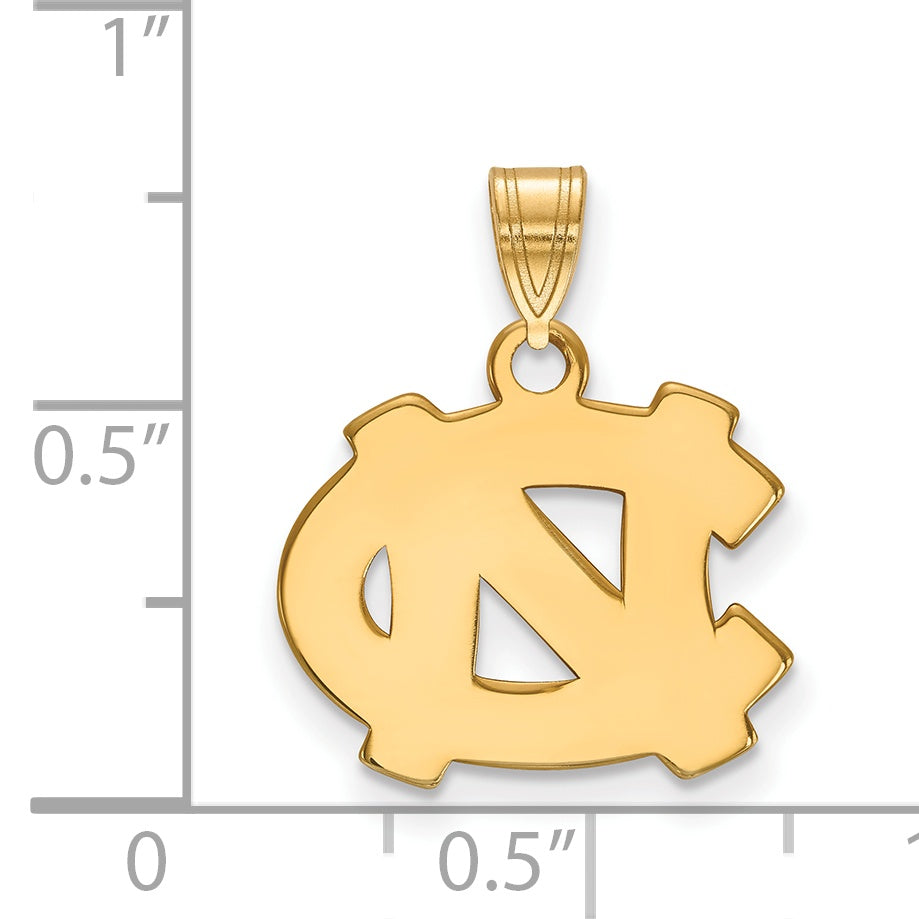 Gold Plated Sterling Silver Logoart University Of North Carolina N C Small Pendant