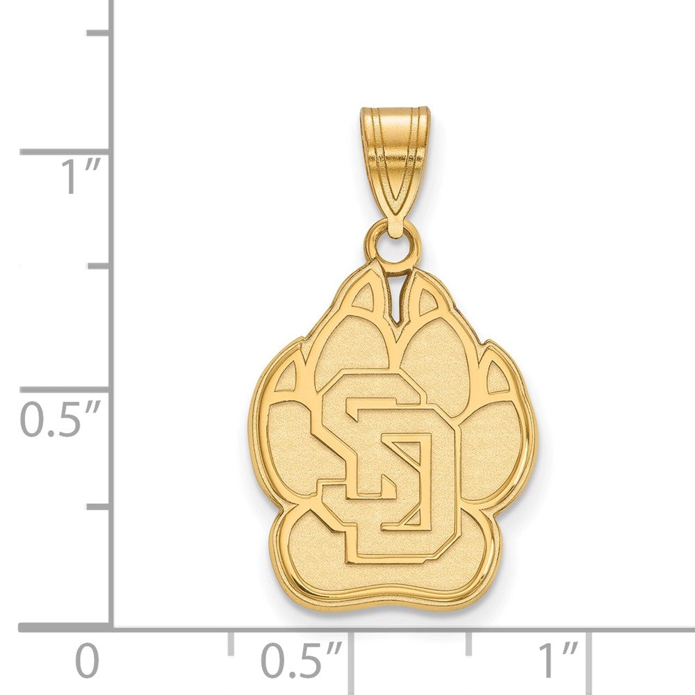 14K Yellow Gold Logoart University Of South Dakota Large Pendant