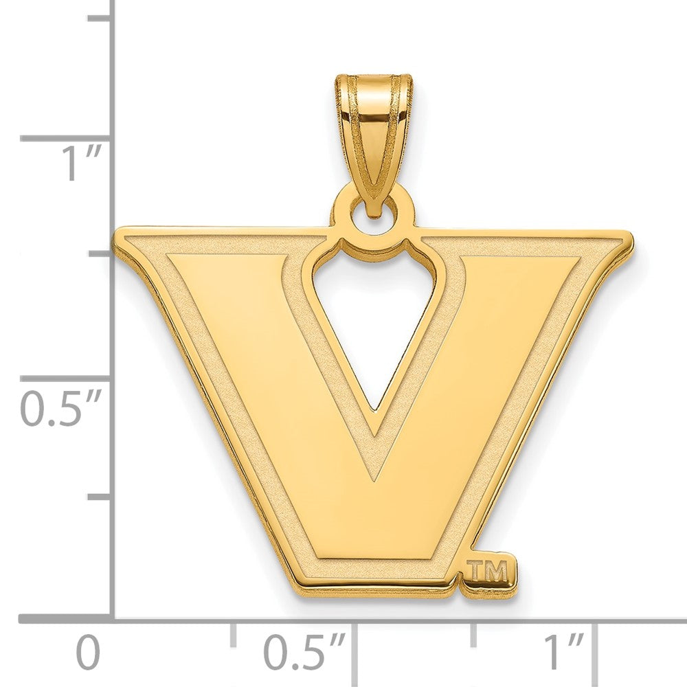 10K Yellow Gold 10Ky Logoart Vanderbilt University Large Pendant
