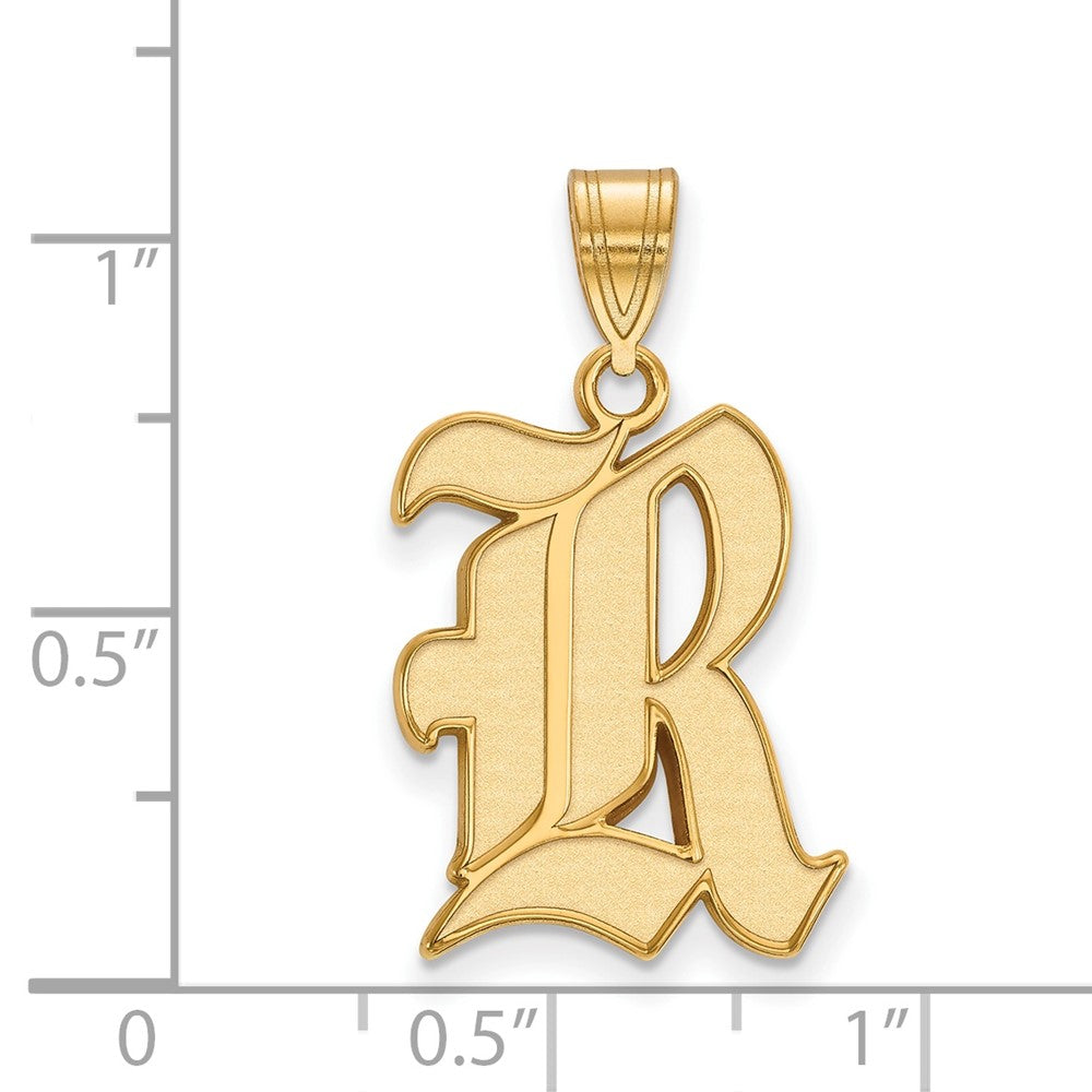 14K Yellow Gold Logoart Rice University Letter R Large Pendant