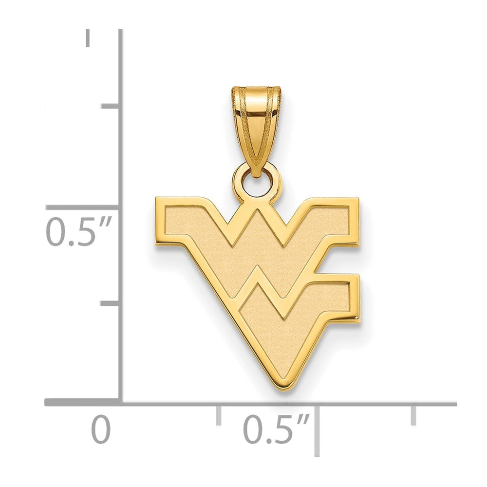 14K Yellow Gold Logoart West Virginia University W V Small Pendant