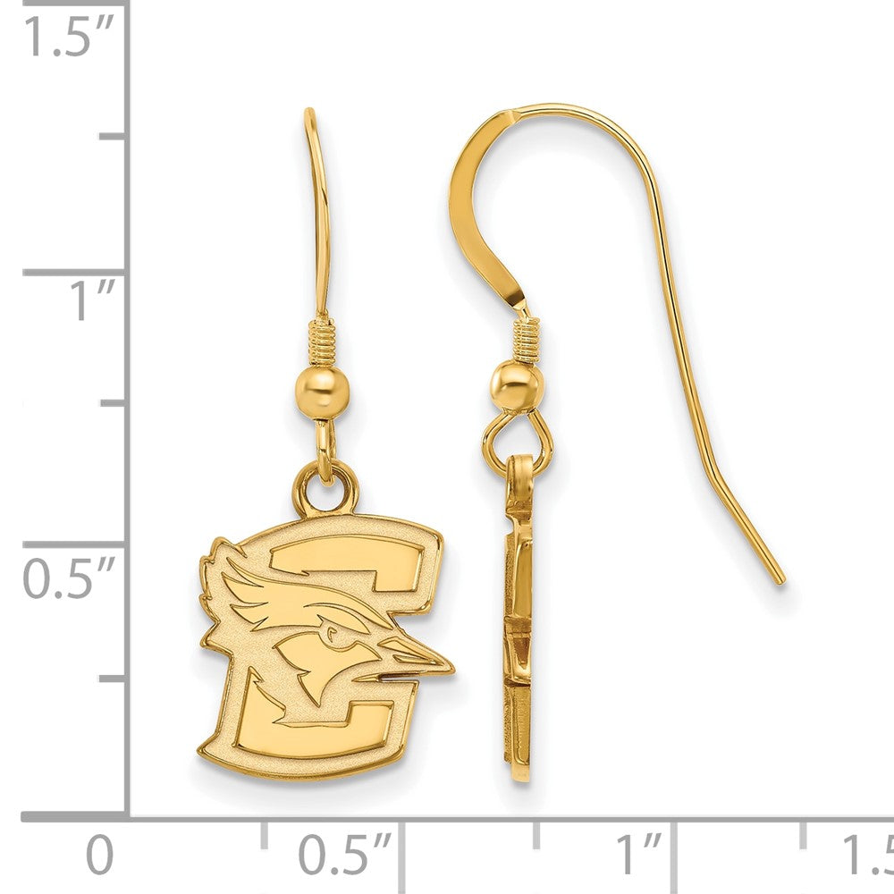 Gold Plated Sterling Silver Logoart Creighton University Bluejay Small Dangle Wire Earrings