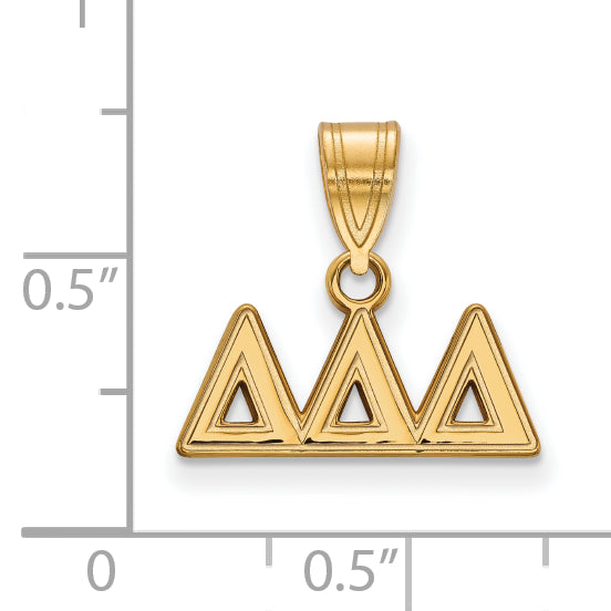 Gold Plated Sterling Silver Logoart Delta Sorority Greek Letters Medium Pendant