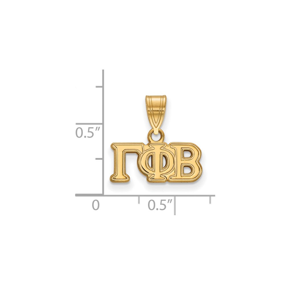 Gold Plated Sterling Silver Logoart Gamma Phi Beta Sorority Greek Letters Medium Pendant