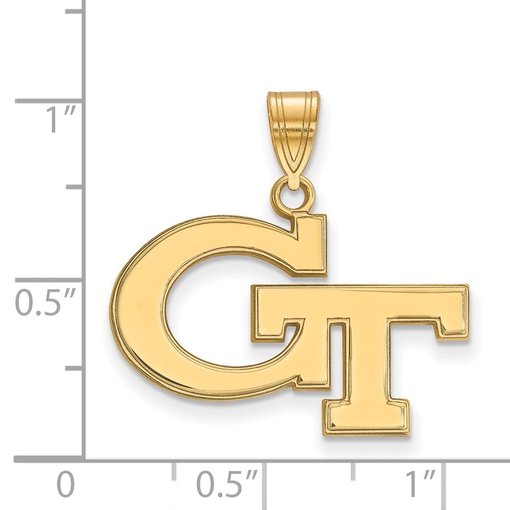 14K Yellow Gold Logoart Georgia Institute Of Technology G T Medium Pendant