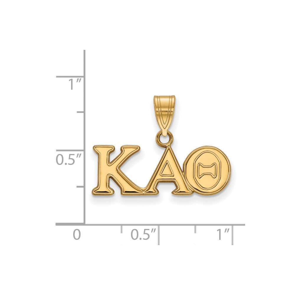 Gold Plated Sterling Silver Logoart Kappa Alpha Theta Sorority Greek Letters Medium Pendant