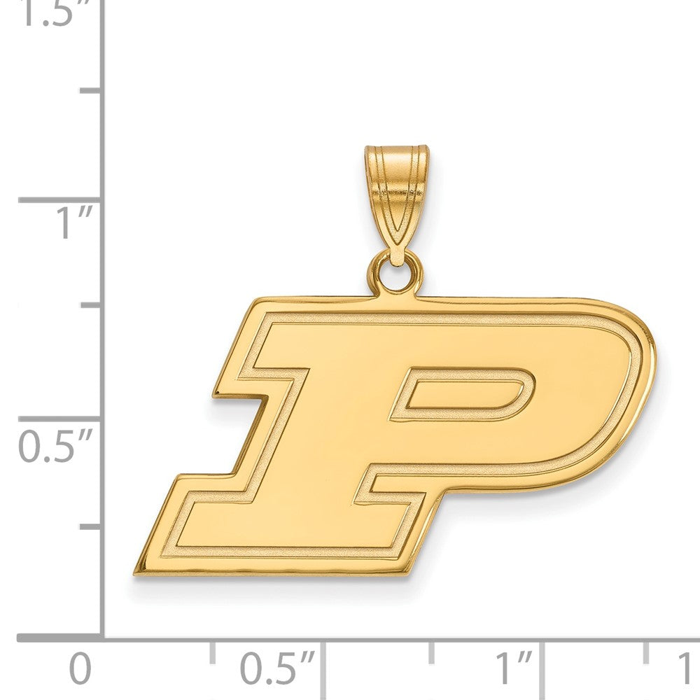 Gold Plated Sterling Silver Logoart Purdue University Letter P Medium Pendant