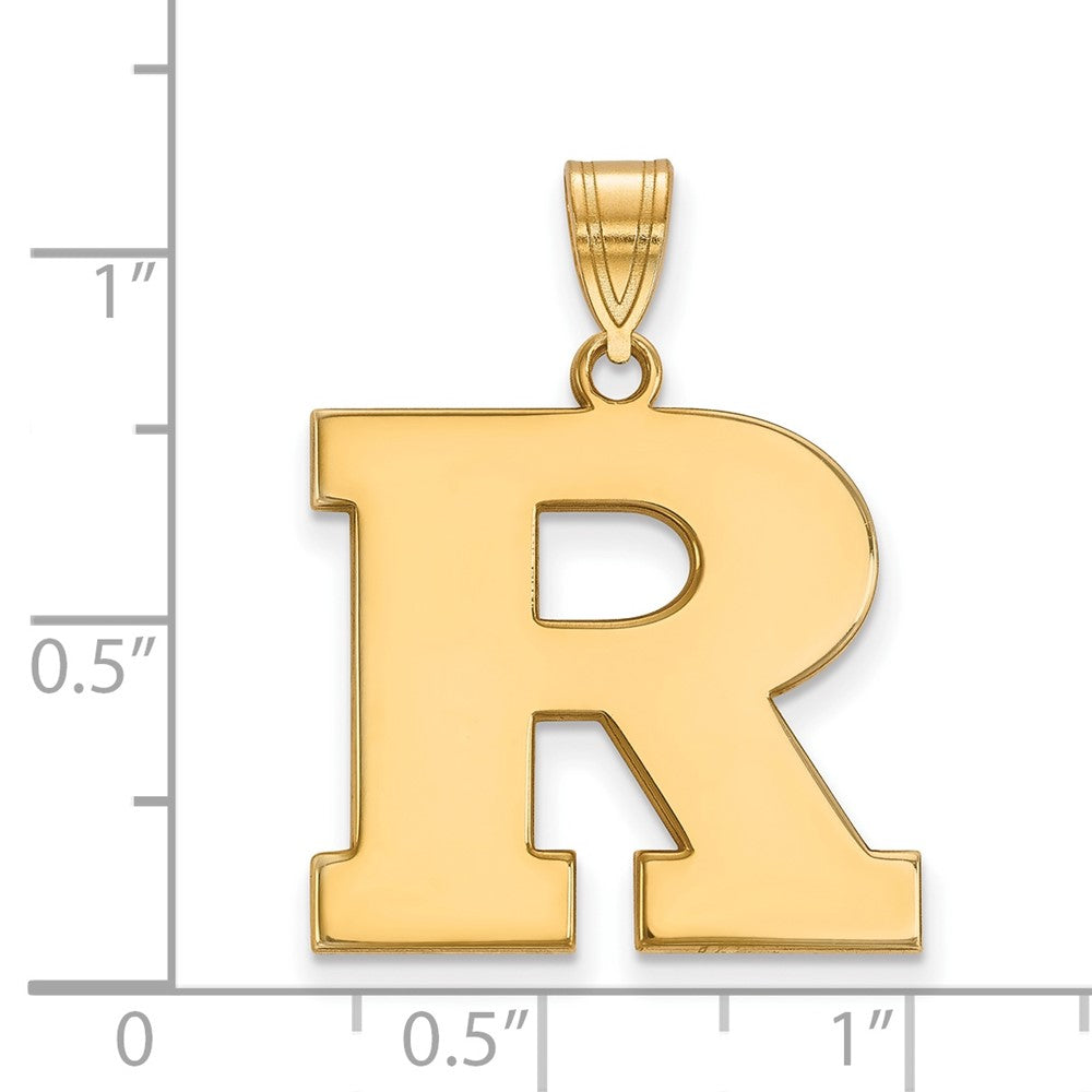 14K Yellow Gold Logoart Rutgers University Letter R Large Pendant