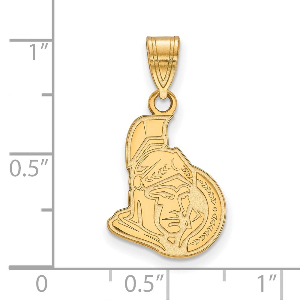 Gold Plated Sterling Silver Nhl Logoart Ottawa Senators Medium Pendant
