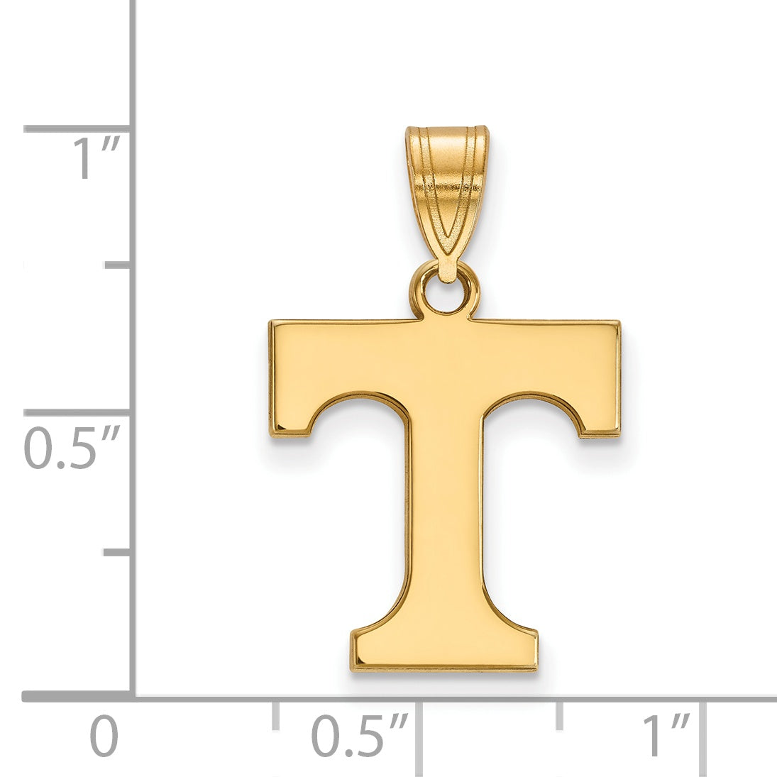 Gold Plated Sterling Silver Logoart University Of Tennessee Letter T Medium Pendant