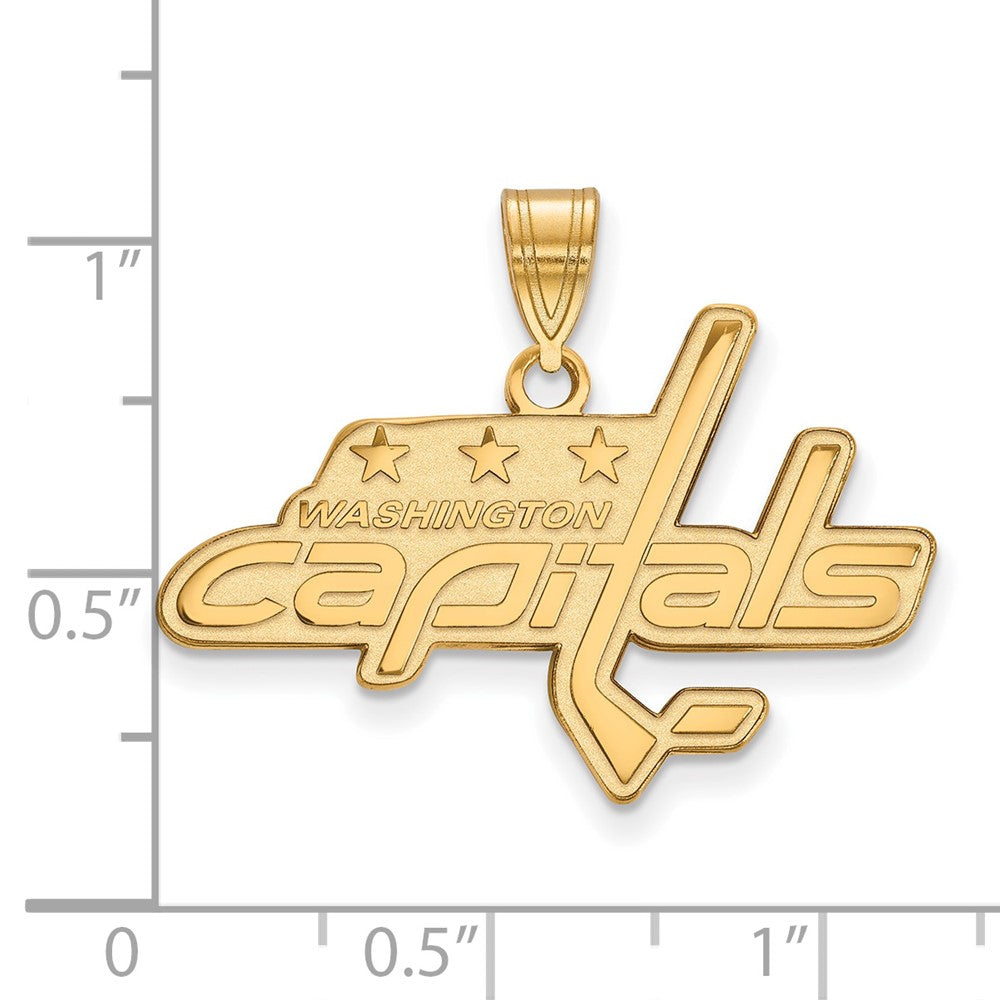 Gold Plated Sterling Silver Nhl Logoart Washington Capitals Large Pendant